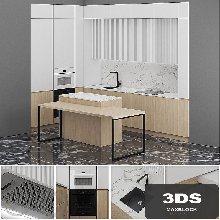 Corner Kitchen Rindr with Island