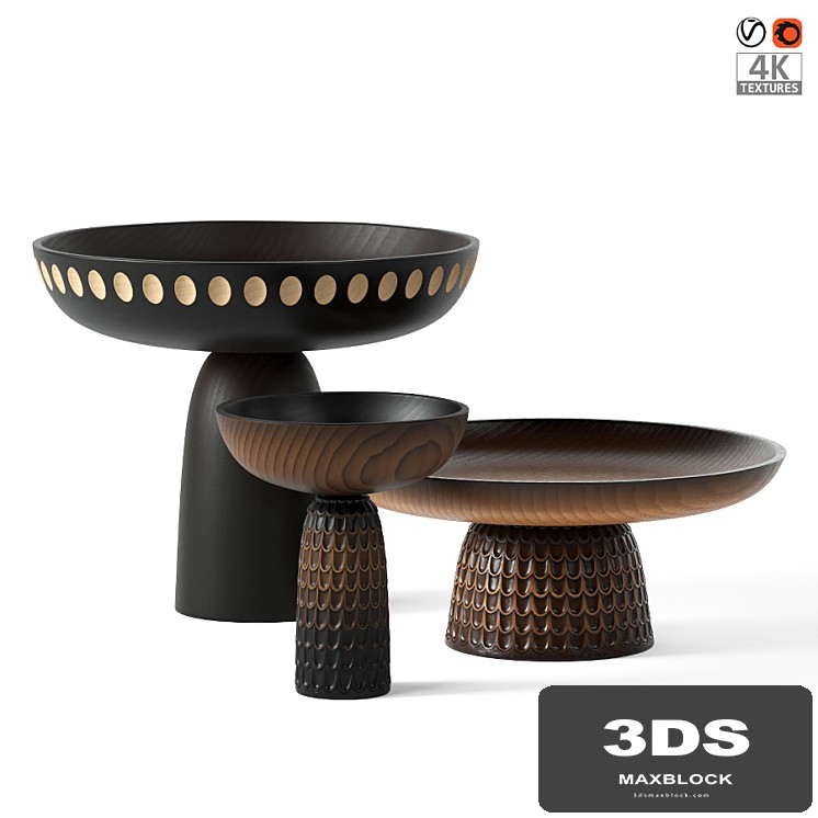 Wooden vases Zanat Nero Bowls