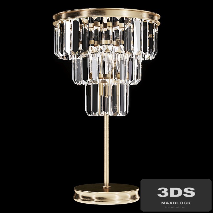 Restoration Hardware ALAINE CRYSTAL CLEAR GLASS TABLE LAMP Brass