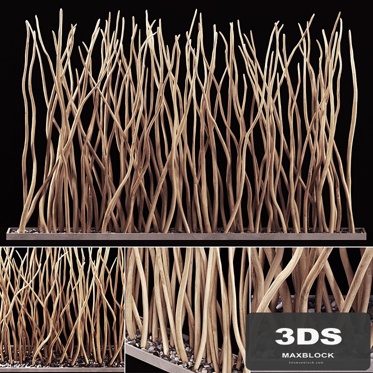 Planter dry branch wall decor / Cache-pot partition of dry branches