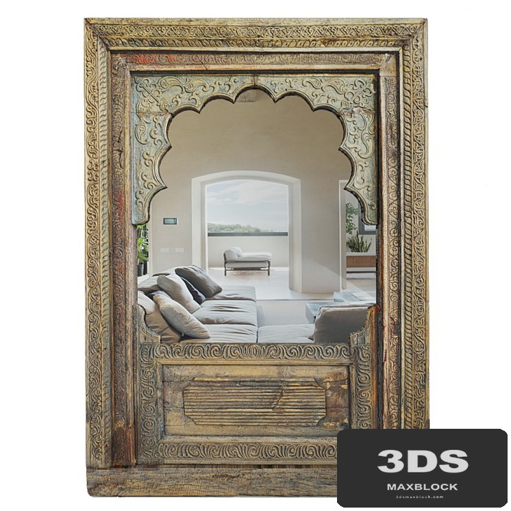 Antique Rajasthan Balcony Mirror