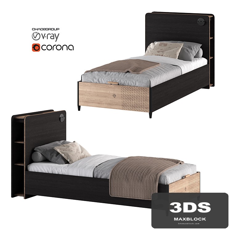 Single bed Cilek - Black
