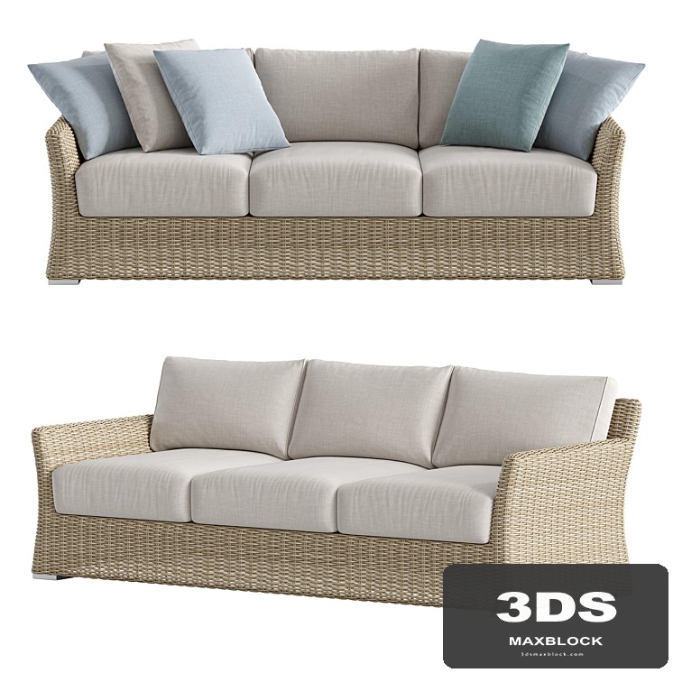 Lavita Outdoor / Savannah Outdoor Wicker Three Seater Sofa