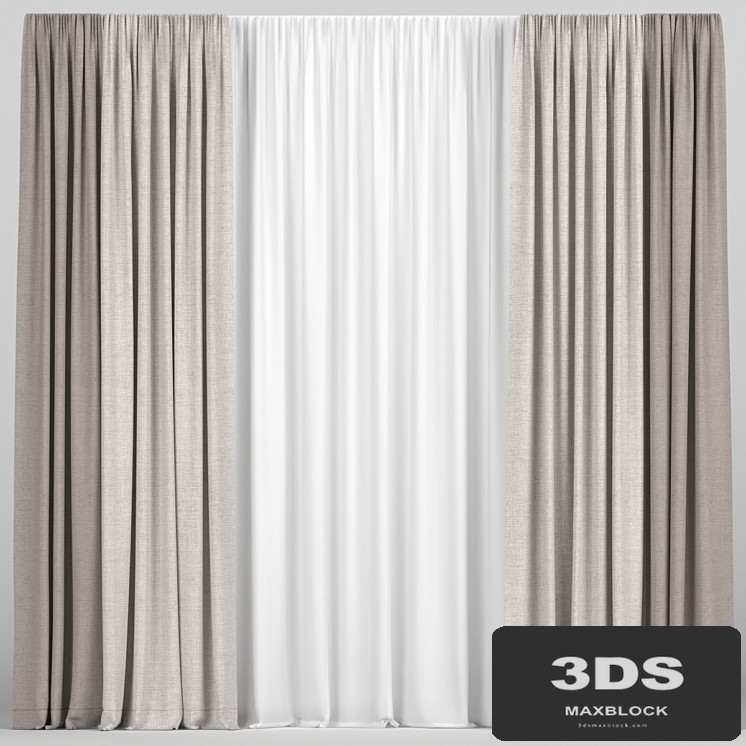Brown curtains in two colors with tulle.