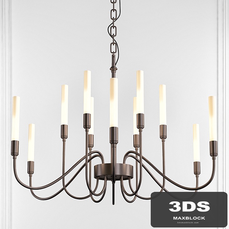 Lisse 10 Light Black Chandelier by Hubbardton Forge