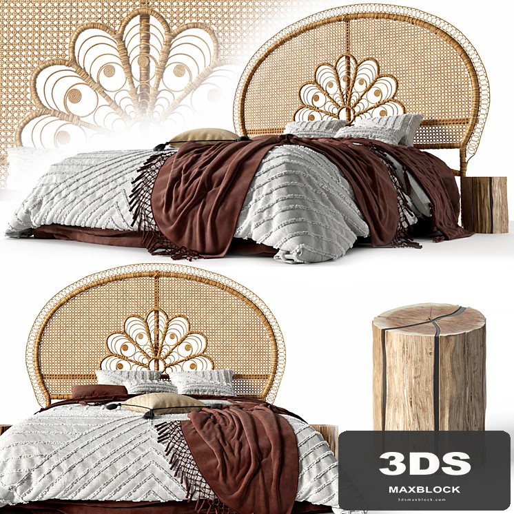 Home Republic Francis Rattan Honey Bedhead