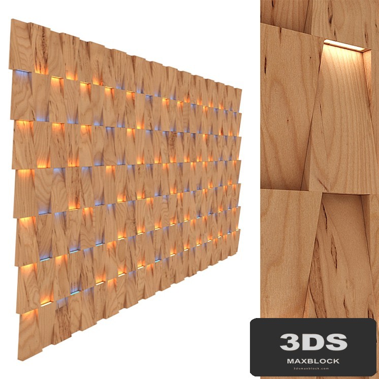 modern 3D wall panel with lighting variation