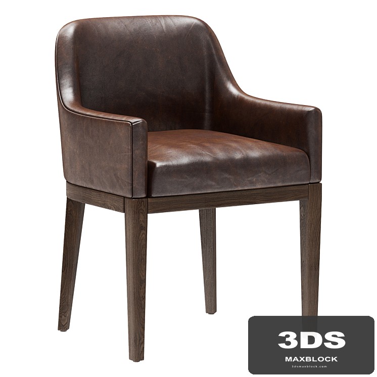 Restoration Hardware Morgan Curved-Back Track Leather Armchair