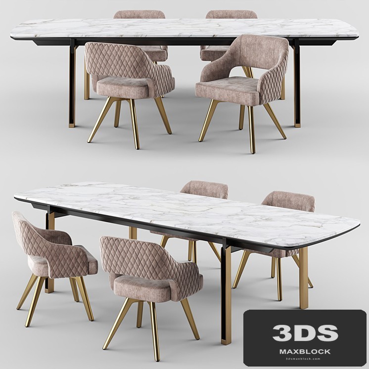 Cantori MIRAGE Rectangular table_ADRIA chair