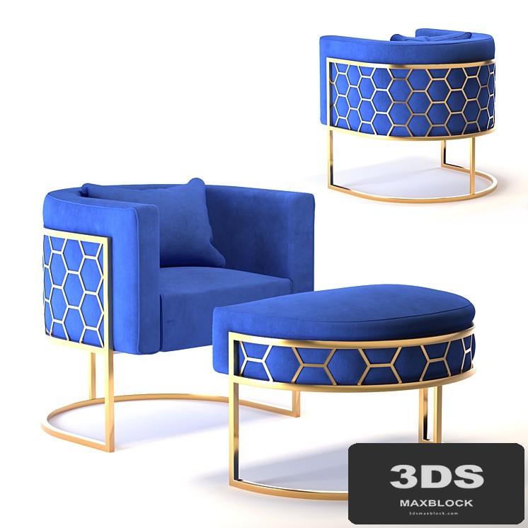 Alveare tub chair Brass