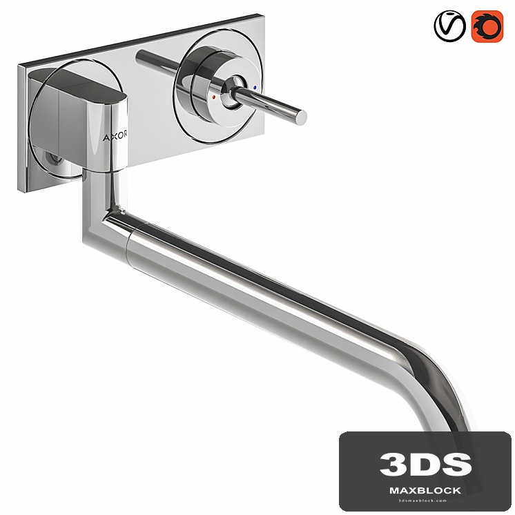 AXOR UNO Single lever kitchen mixer for concealed installation wall-mounted