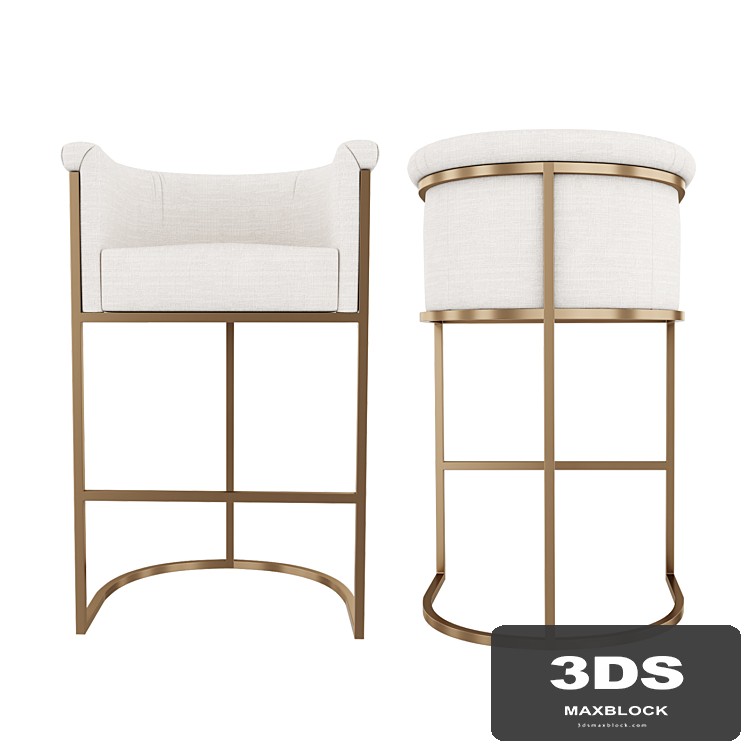 Bar stool Wexler Barrelback Fabric