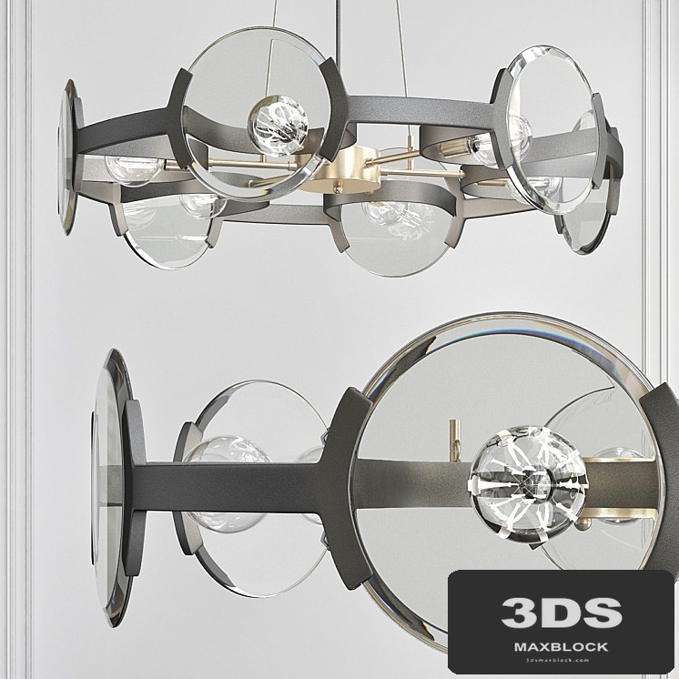 Amari 6 Light Black with Aged Brass Accents Chandelier