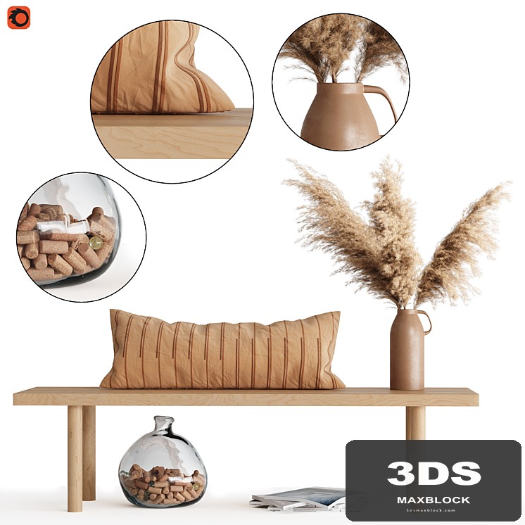 Decoration Set 05 pampas & table
