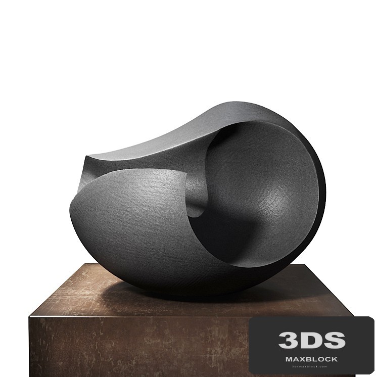 James Oughtibridge Jet Black Concave sculpture