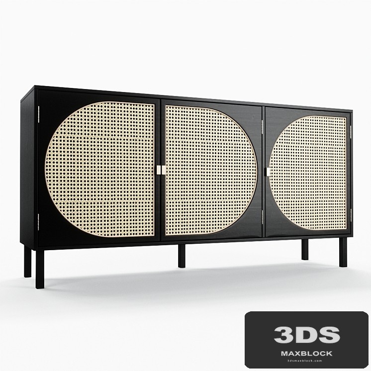 HKLiving - Webbing Dressoir Cabinet Black