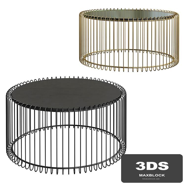 Wire Black Set of 2 Coffee Tables Kare Design