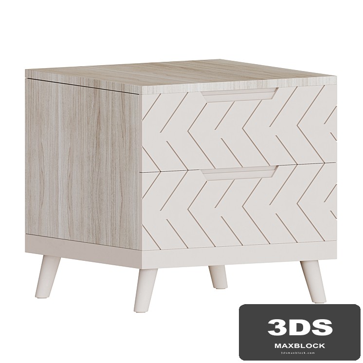 Bedside table Scandi Pearl white R Home