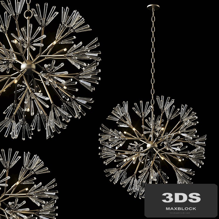Luna: Crystal Wand Branched Twelve-Light Pendant Chandelier