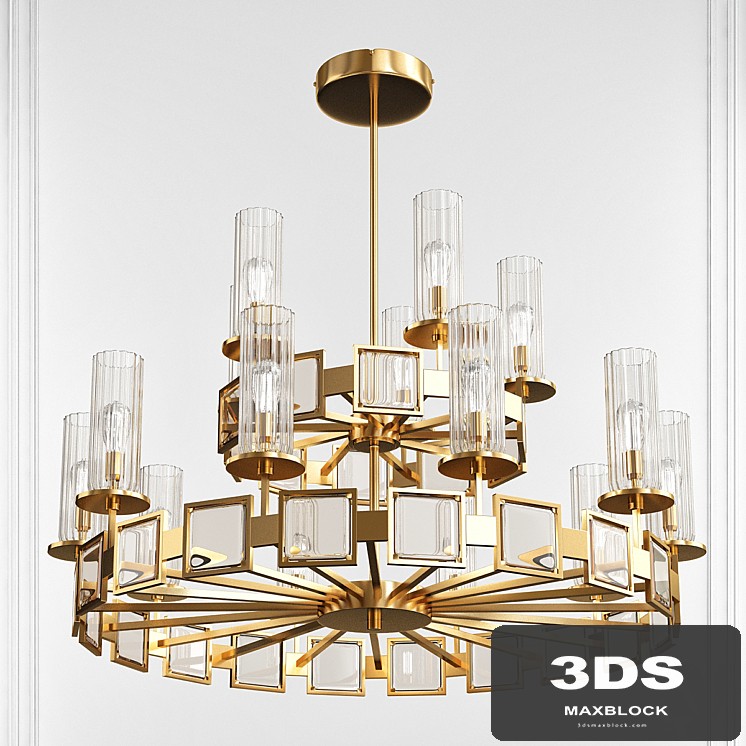 DECORATIVE TIERED GOLD CHANDELIER