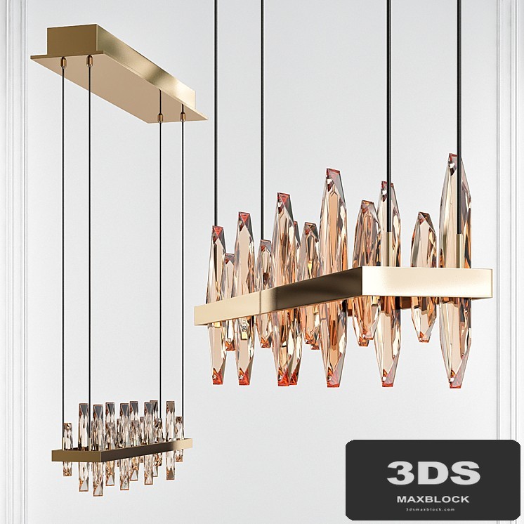 Solitude Unique Statement Geometric Chandelier with Crystal Accents