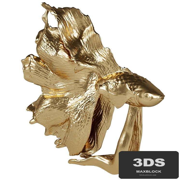 Deco Object Betta Fish Gold Small