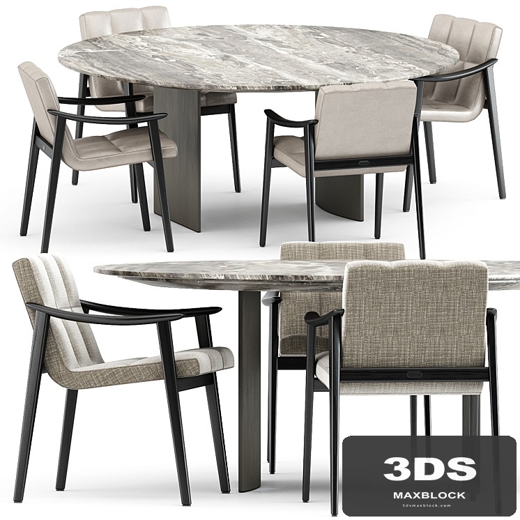 FYNN chair and LINHA DINING TABLE by Minotti