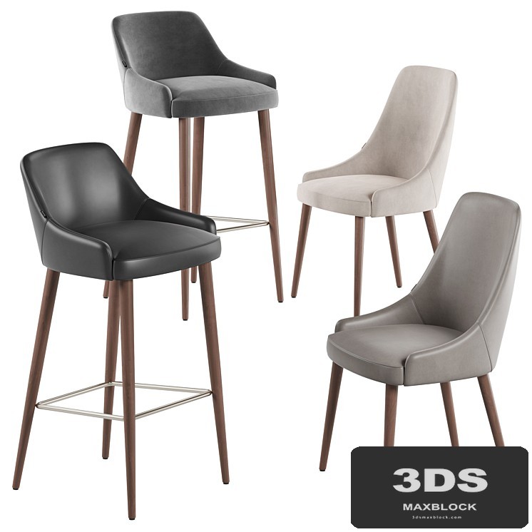Luxdeco Torre Adima side chair and barstool