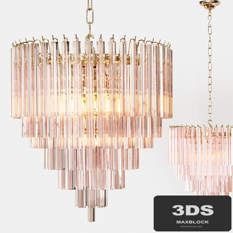 Eichholtz CHANDELIER NOVA rose glass