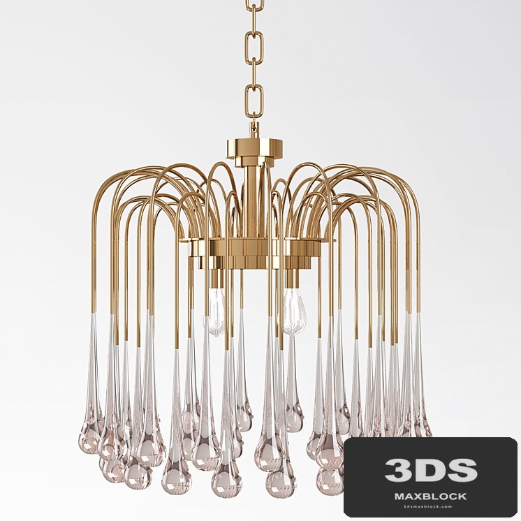 Beveled Murano Glass Teardrop Chandelier