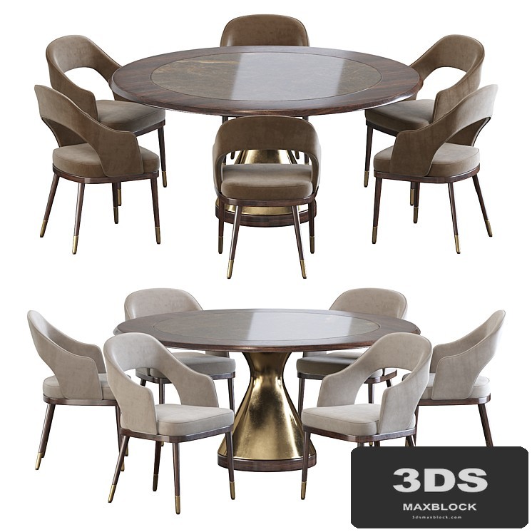 Stainless Steel Chair and Dolly Tonin Casa table