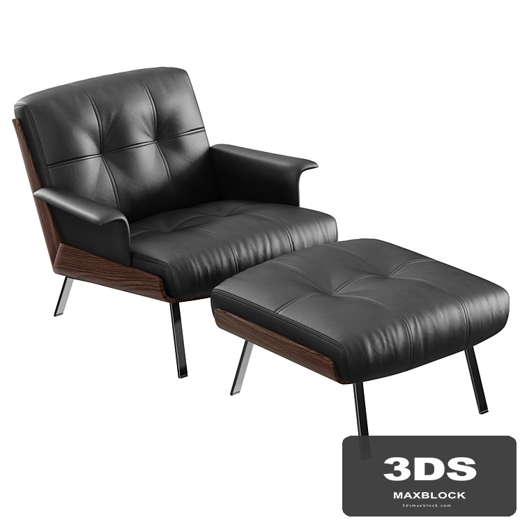 Minotti Daiki leather armchair