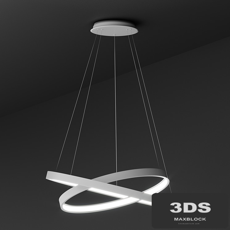 Pendant lamp ULIGHT haloin White (2 rings)