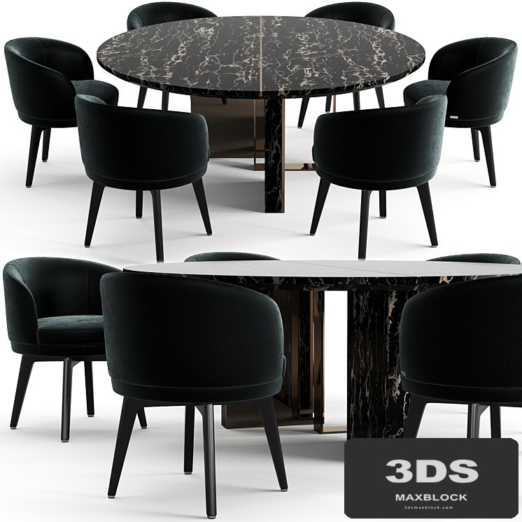 Fendi Casa Prisme Marble Table And Doyle Chair