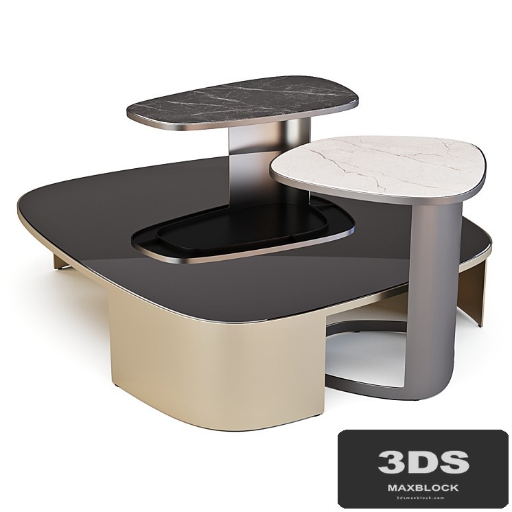 Poliform: Koishi - Coffee and Side Tables Set 01