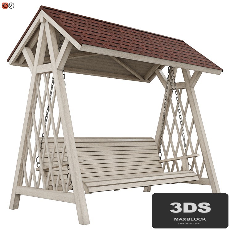 Garden swing made of wood
