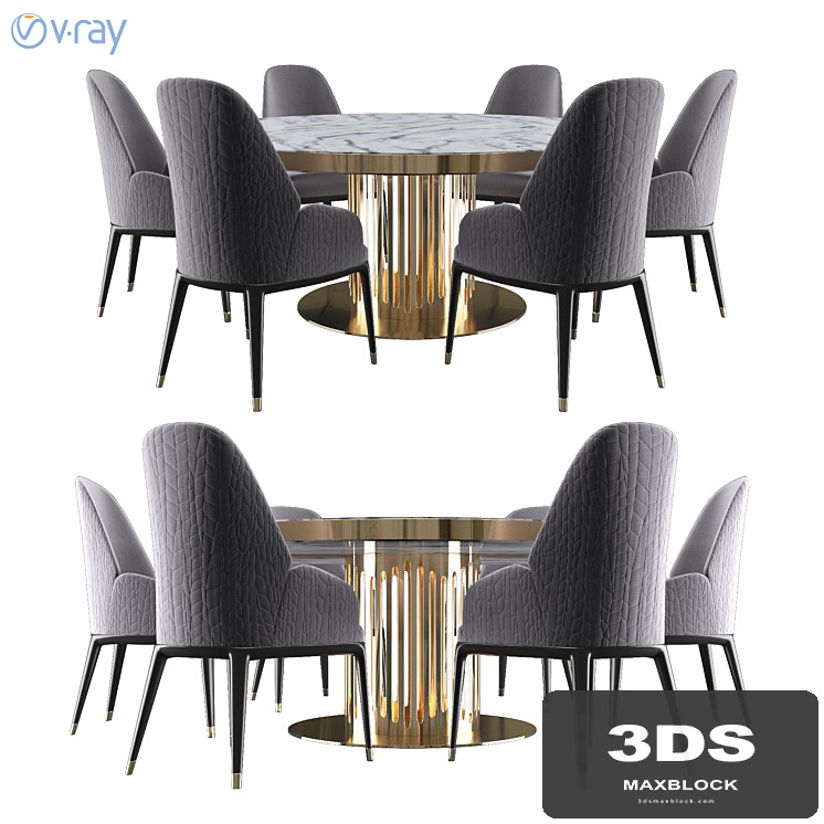 Charisma Collection-Round table with MARBLE top - View 1