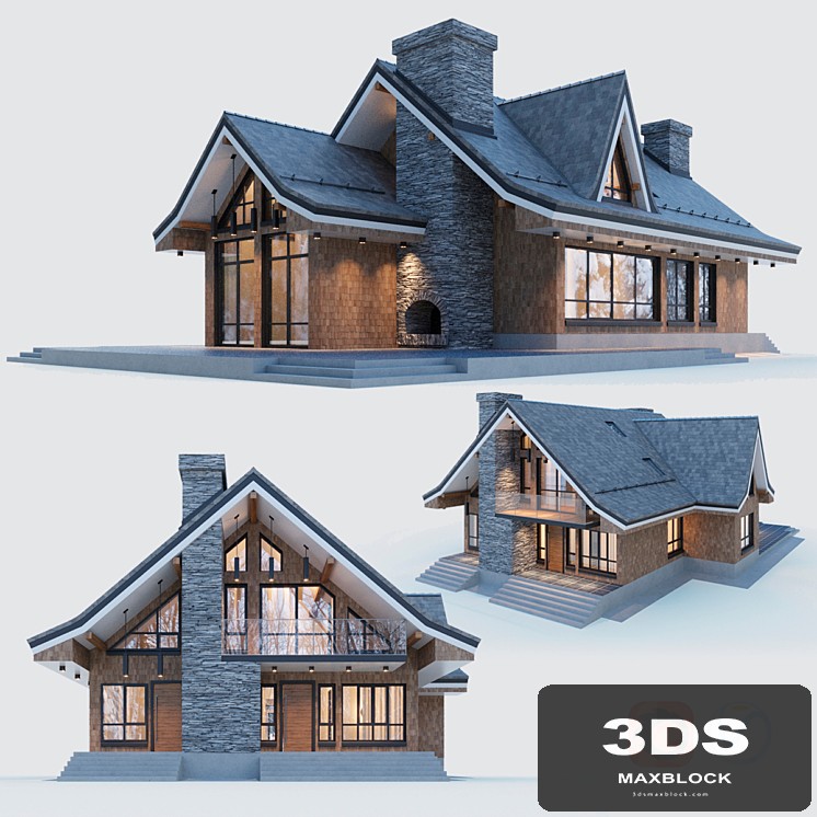 Modern half-timbered house with a residential attic