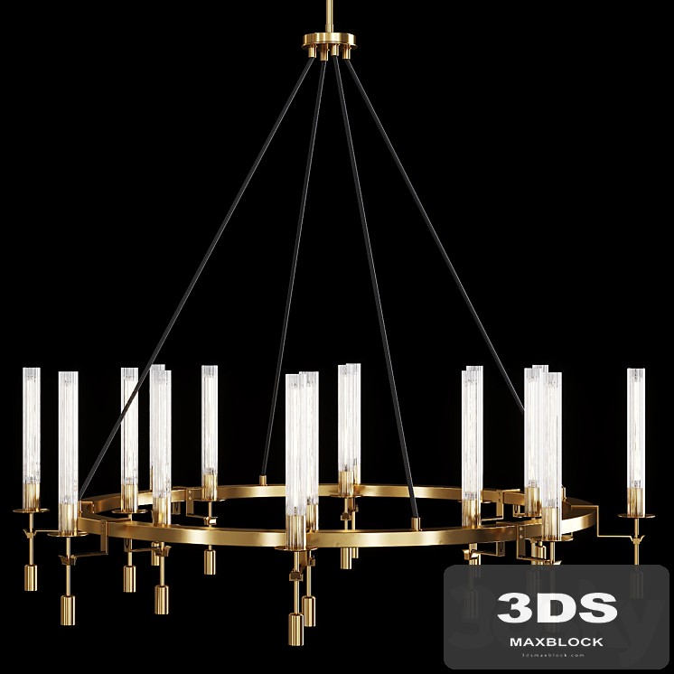 Restoration Hardware FONTANELLE ROUND CHANDELIER 58 Brass