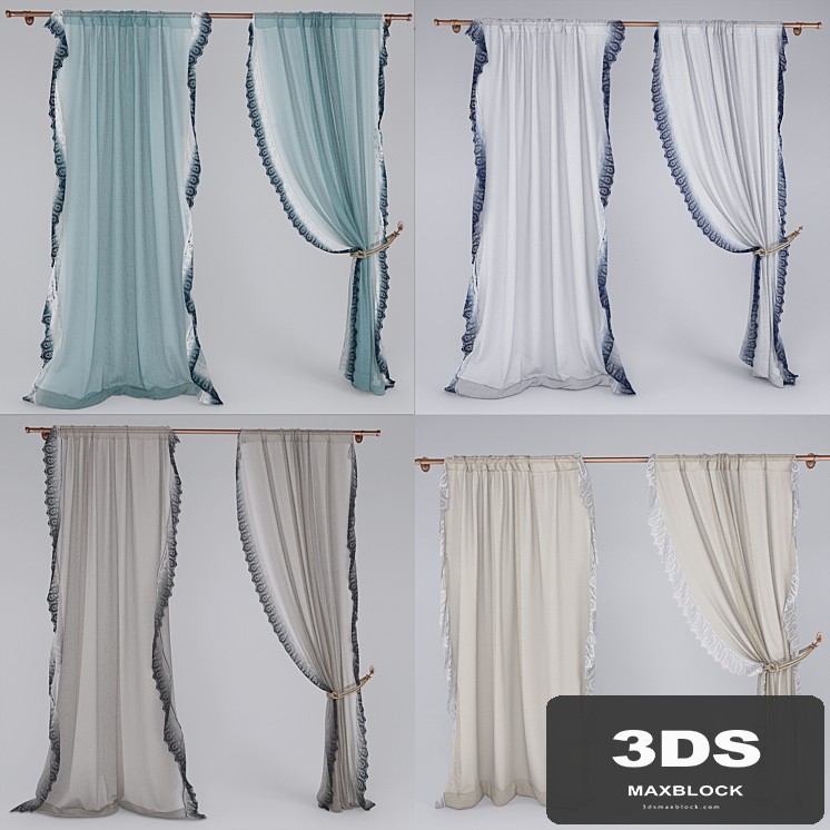 Linen curtains with lace