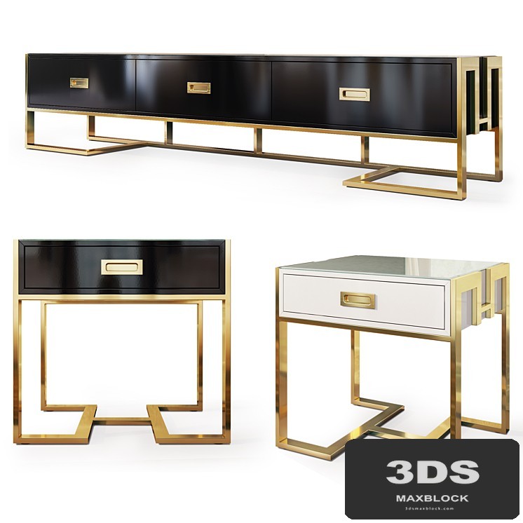 Chest of drawers and bedside tables Art Deco 01. Nightstand, Tvstand by LaLume
