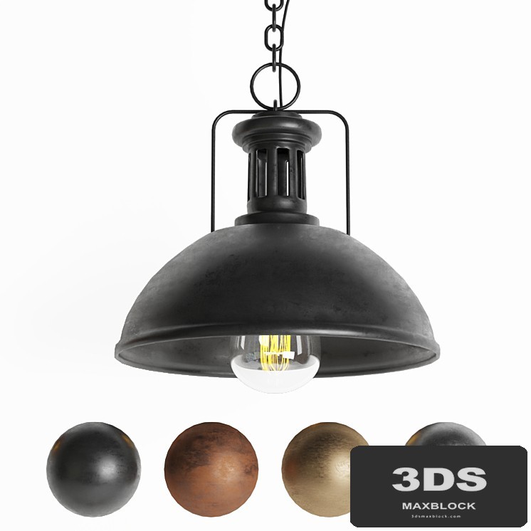 Black Cast Industrial Pendant Lamp 03