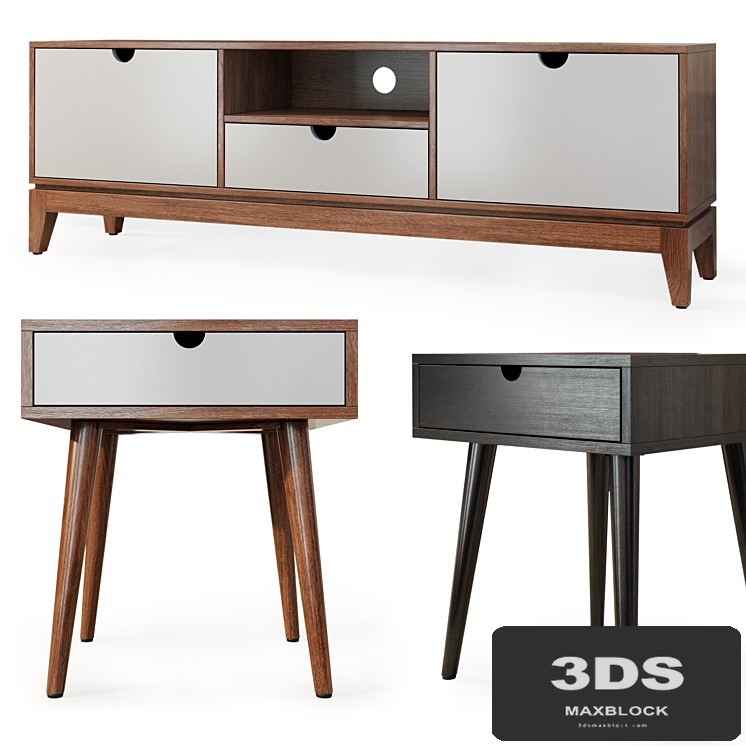 Scandinavia chest of drawers and bedside table. Tvstand, nightstand by LuLu