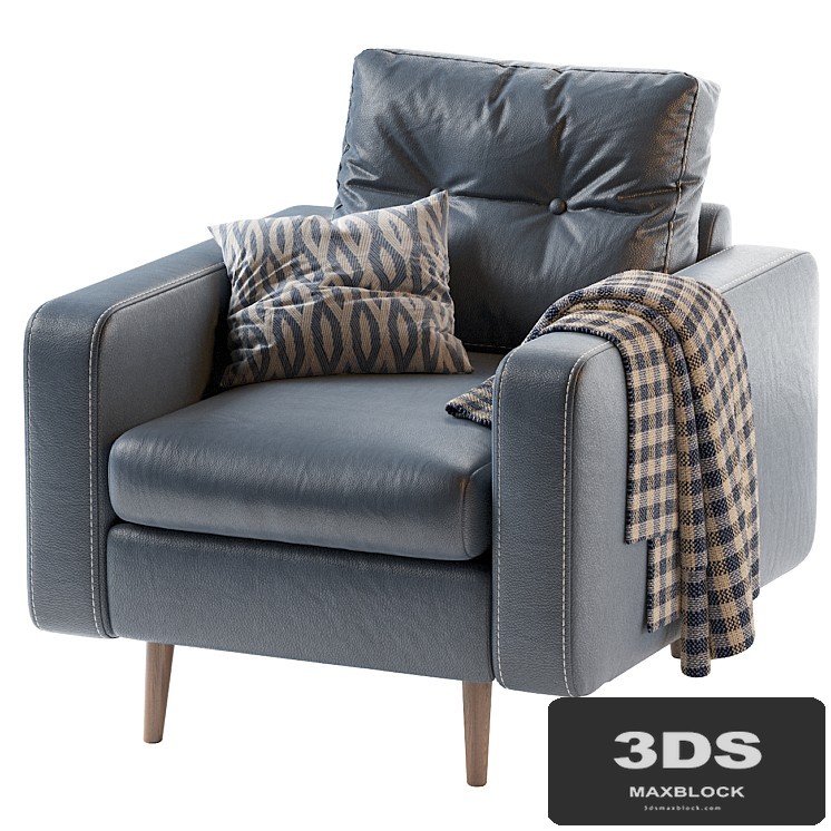 Deans Chair Leather Blue