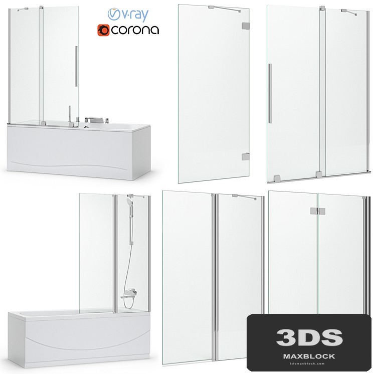 Bath screens and bathtubs Radaway and Ravak set 120