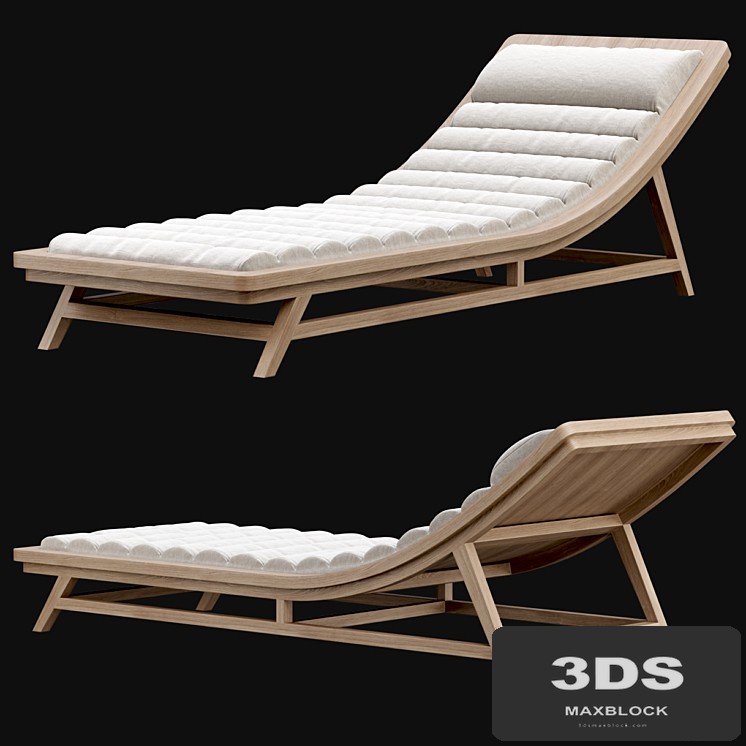 Wooden outdoor chaise lounge L15