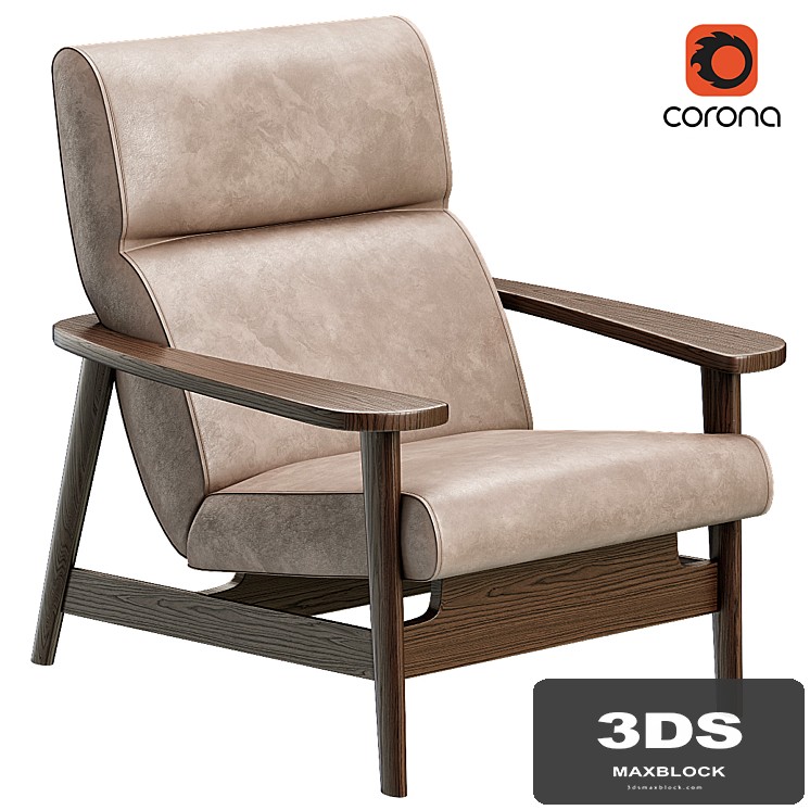 Mid-Century Leather Chair & Ottoman