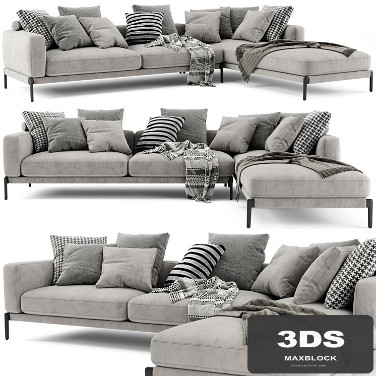 Flexform Romeo Chaise Longue Sofa