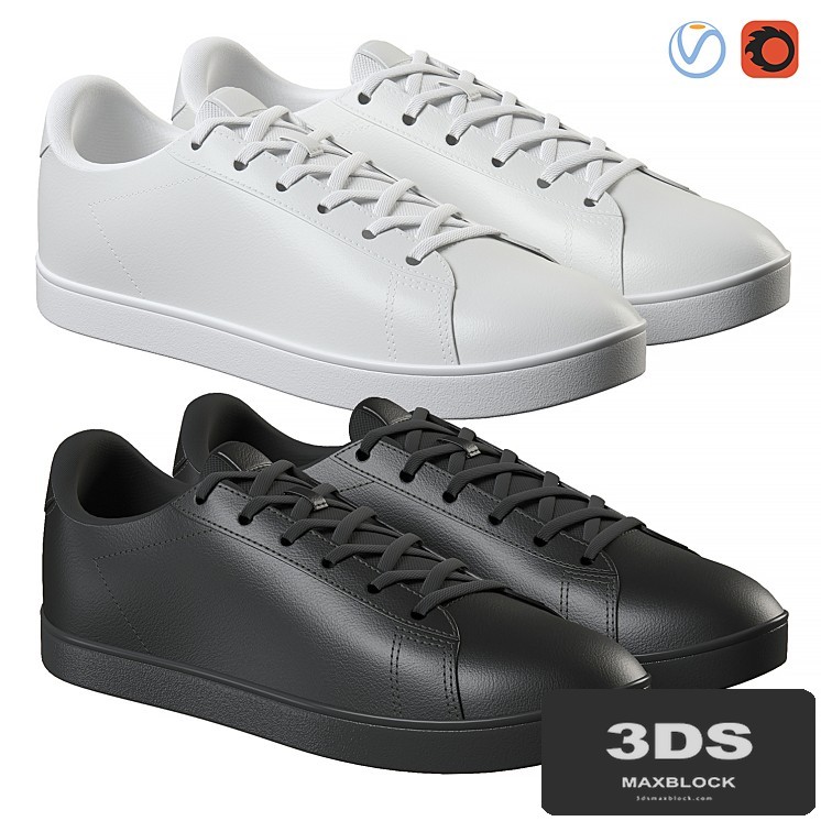 Leather Shoes Black and White