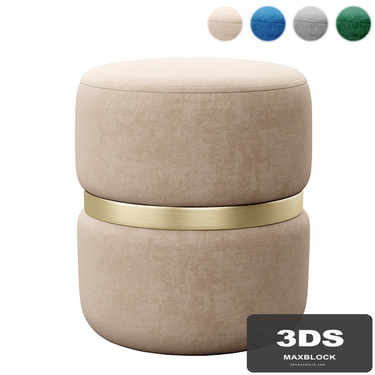 Yamma Velvet Ottoman by tov